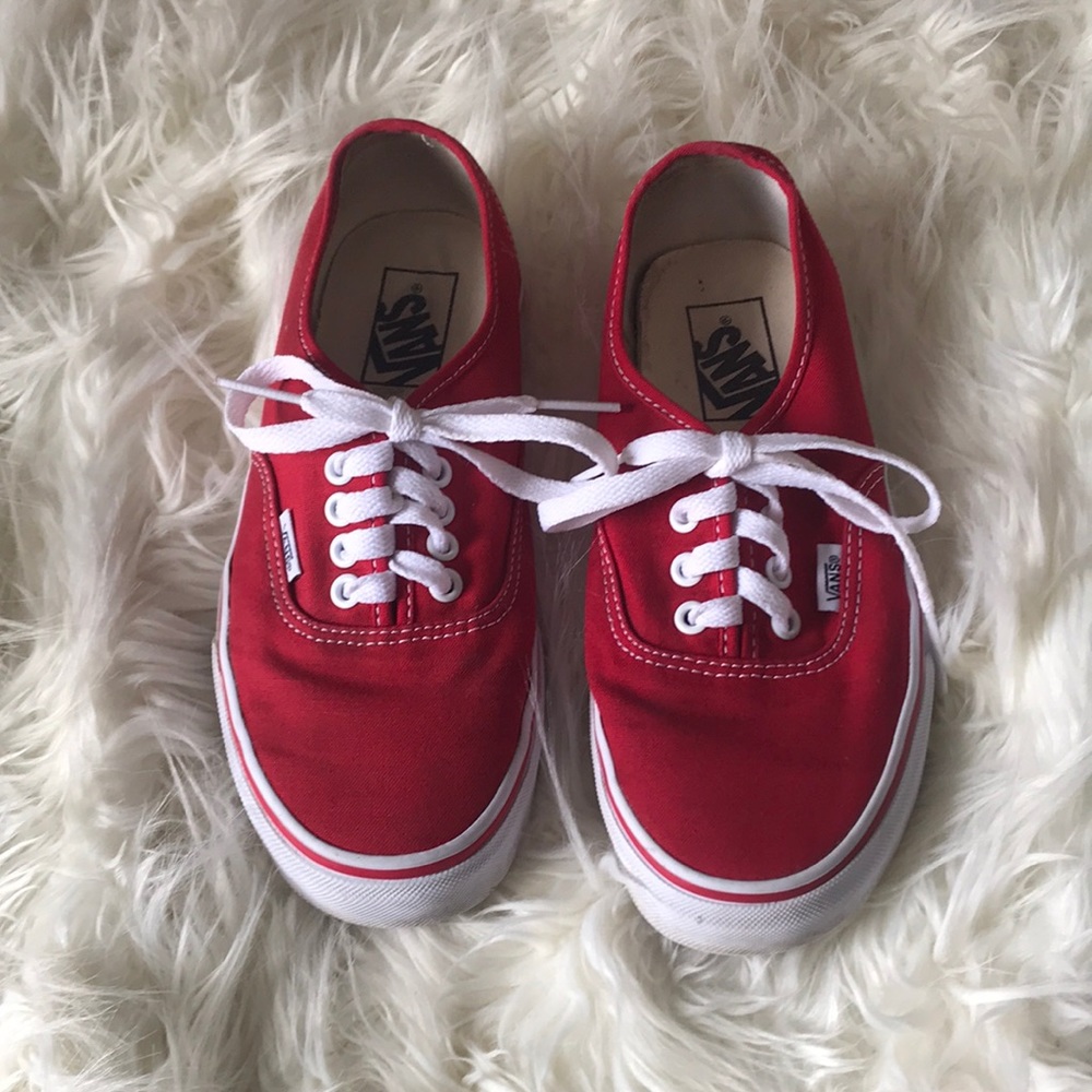 lace up red vans authentic